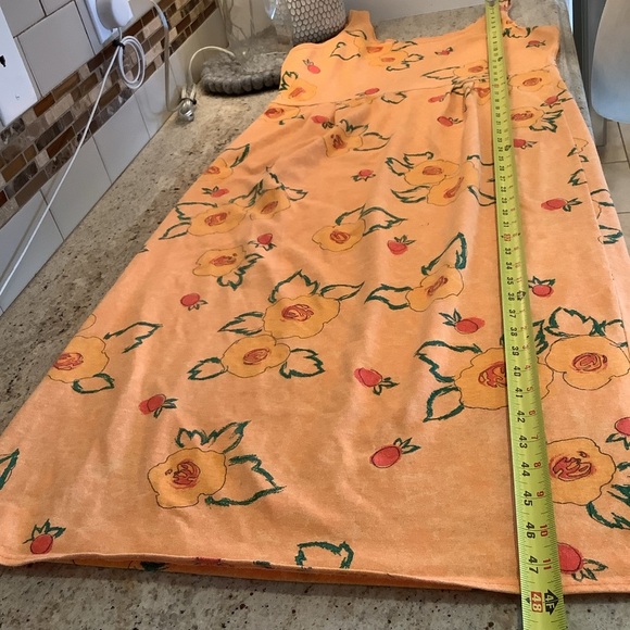 Floral Sleeveless Orange Dress Size Medium Vintage Styleworks - Picture 6 of 6